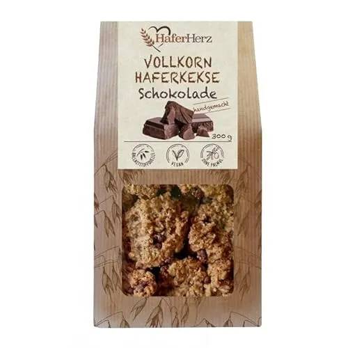 HaferHerz Volkorn Haferkekse Schokolade handgemachte 300g