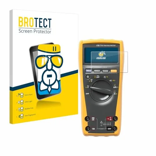 BROTECT Schutzglas für Fluke 179 Multimeter Schutzfolie Panzer Folie Glas Displayschutz Made in Germany [Kratzfest 9H, Anti-Fingerprint,Transparent]