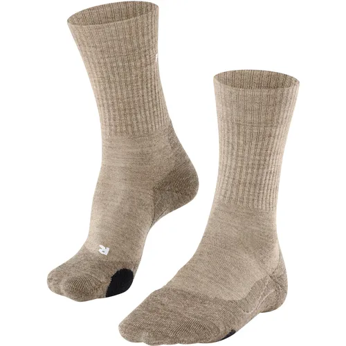 FALKE Herren Wandersocken TK2 Explore Wool M - Beige Natural 4200, 46-48 - Die idealen Wandersocken für Mittelgebirgen, aus atmungsaktiver Wolle mit 3-lagiger Sohle für hohen Tragekomfort. Die Polsterung sorgt für Dämpfung und eine faltenfreie Passform, perfekt für Outdoor-Abenteuer.