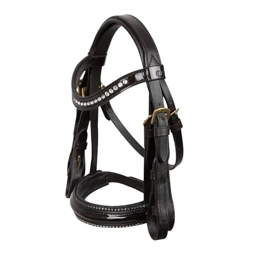 Imperial Riding Hobby Horse Weymouth Trense Grand Prix, Steckenpferd Kandarenzaum ohne Zubehör, mit Strass & Lack-Nasenriemen, Trensenzaum ohne Gebiss und Zügel, Braun