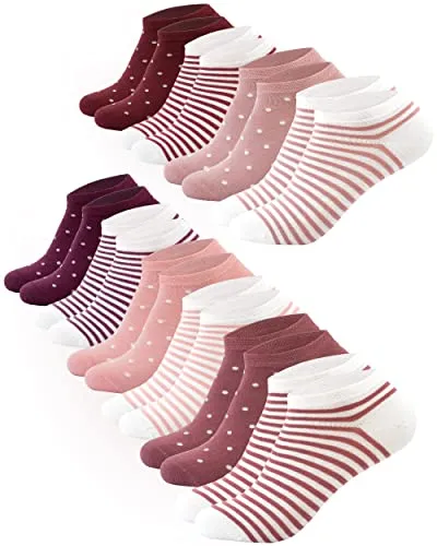 FOOTNOTE 10 Paar Sneaker Socken Mit Softbund Flacher Zehennaht Hoher Baumwollanteil Für Damen Blush in 35-38