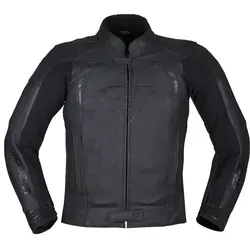 Modeka Minos Motorrad Lederjacke - Schwarz, Größe 56 für Männer - Hochwertige Motorradjacke aus 1,1 - 1,3 mm starkem Rindnappaleder mit perforierten Ledereinsätzen für optimale Belüftung, ideal für Sicherheit und Komfort beim Fahren.