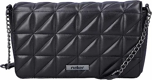 Rieker Damen H1110 Umhängetasche, schwarz - Damen-Schultertaschen mit praktischem Reißverschluss und verstellbarem Schultergurt für optimalen Tragekomfort.