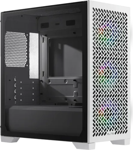 Elite 302 Tower-Gehäuse weiß mit Tempered Glass