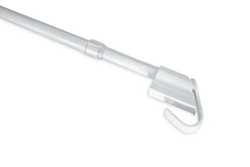 GARDINIA Klemmvitrage, Vitragestange zum Klemmen, Ausziehbar, Gardinenstange, Ø 10/12 mm, Länge 75-125 cm, Metall, Weiß