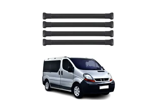 OMAC Dachträger Gepäckträger für Renault Trafic 2001-2014 - Robuster Aluminium Gepäckträger in Schwarz, ideal für den sicheren Transport von Lasten bis 75 kg. Perfekte Passform und einfache Montage für jeden Roadtrip.