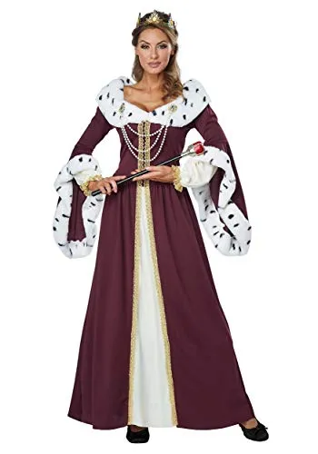 California Costumes Damen Royal Queen Kostüm - Kostüm für Erwachsene, bestehend aus einem eleganten Kleid mit künstlichem Hermelinkragen; ideal für Karneval oder Mottopartys und verleiht Ihnen königlichen Glanz.