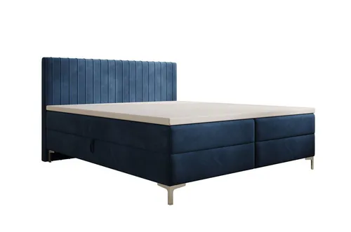 Luxusbetten24 Boxspringbett Leona Samt, mit Stauraum