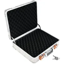 ALUBOX Koffer Schutzkoffer Aluminium Riffelblech - Waffensport, robuster Aluminiumkoffer mit Schaumstoffpolsterung für sicheren Transport und Schutz Ihrer Ausrüstung, Maße: 46.5 cm x 12 cm x 41 cm.