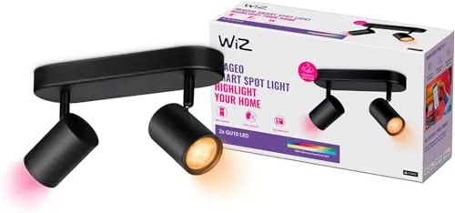 WiZ Connected WiZ 2 Spots Imageo - Smarte GU10 Spotleuchte - Lampen mit 16 Millionen Farben, drehbar und per App steuerbar. Ideal für stimmungsvolle Beleuchtung in jedem Raum.