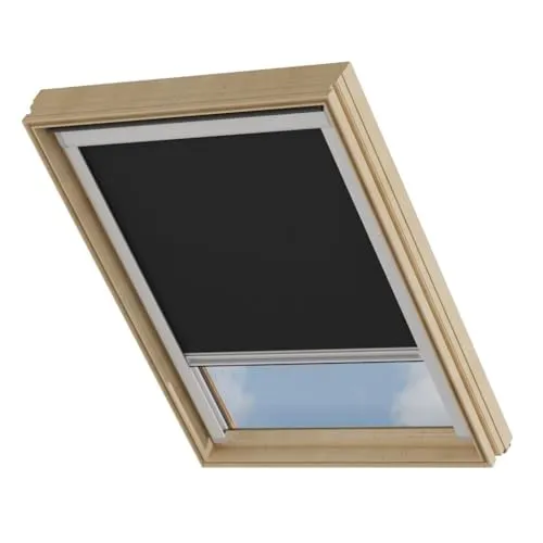 Cocoon Dachfenster Verdunkelung F06 - Kompatibel mit VELUX Dachfenstern - Dachfenster Rollo mit Hitzeschutz - Einfache Montage - Schwarz