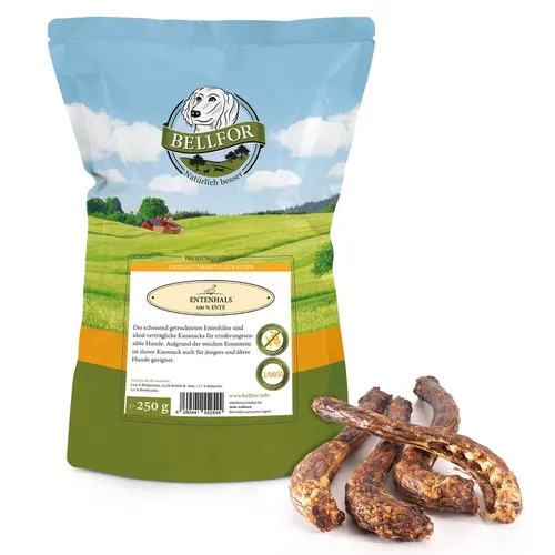 Bellfor Hundefutter Hunde Snack Entenhälse Kausnack Hundefutter 250 g
