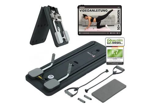 Pilatexx Pro – Faltbarer Pilates Reformer & Hometrainer mit Videoanleitungen - Starte sofort mit über 50 Videoübungen für ein effektives Ganzkörpertraining. Der kompakte Hometrainer ist platzsparend, stabil und bietet vielfältige Trainingsmodi für alle Fitnesslevels.