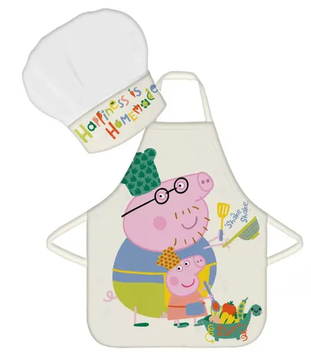 ♥ PEPPA WUTZ Shake Kinder Kochschürze Schürze Backschürze SET 2-Teilig P-3612 ♥