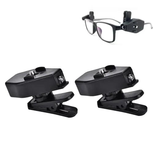 Dioche Mini Leselicht, Clip Lampe, LED Clip-on Brillenlampe Licht für Sicherheit Brille Camping Lesebrille Lampe Angelgerät Wartung (1 Paar)
