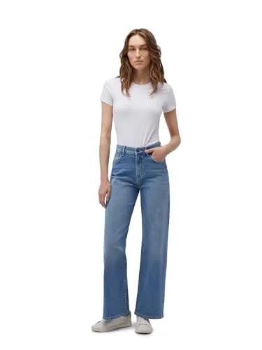 Mavi Damen Malibu Jeans, mid Indigo Brushed 90s, 31/30 - Jeans für Damen im 90er Look, figurbetonender Schnitt, ideal für jeden Anlass, pflegeleicht und maschinenwaschbar, 5 Pocket Style mit Reißverschluss.