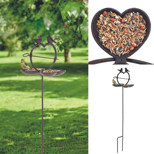 Vogelfutterstation aus Alu Guss für Äpfel oder für Äpfel o. Meisenknödel ca 92cm