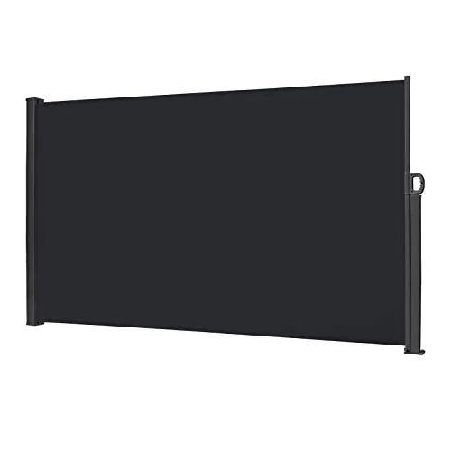 Froadp Einseitig Sichtschutz Markisen, 160x300cm Ausziehbar Seitenmarkise, Windschutz Alu Gartenmarkise aus Robust Polyester, Seitenrollo Paravants für Balkon Terrasse Privatsphäre(Anthrazit)