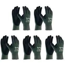 vasalat Schnitt-Schutzhandschuh MaxiFlex®Cut 34-8743 - 5 Paar - Arbeitshandschuhe mit hervorragender Passform und Flexibilität. Ideal für trockene Arbeiten mit Schnittbelastung in Werkstatt, Montage und Landwirtschaft. Atmungsaktiv und verstärkte Daumenbeuge für optimalen Komfort.