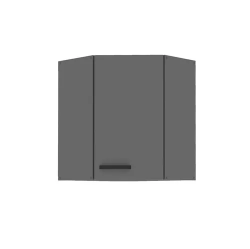 Küche NESSA Eckhängeschrank 60X60 Anthrazit - Einbauküchen-Komponenten: Praktischer Eckhängeschrank mit zwei Einlegböden, optimal für platzsparende Küchenlösungen.