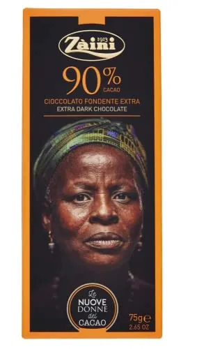 Zaini Tavoletta Cioccolato Fondente Extra Dunkler Schokoriegel Dunkle Schokolade 90% Kakao 75g