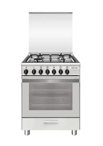 Gaskocher SA664MWH6 mit Elektrobackofen 4 Brenner 60x60cm