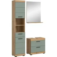xonox.home Badkombination Scout 3-teilig X06N3B18 - Badmöbel-Set in angesagtem Salbei und Artisan Eiche, modernes Design und hochwertige Verarbeitung für einen stilvollen Look in deinem Badezimmer.