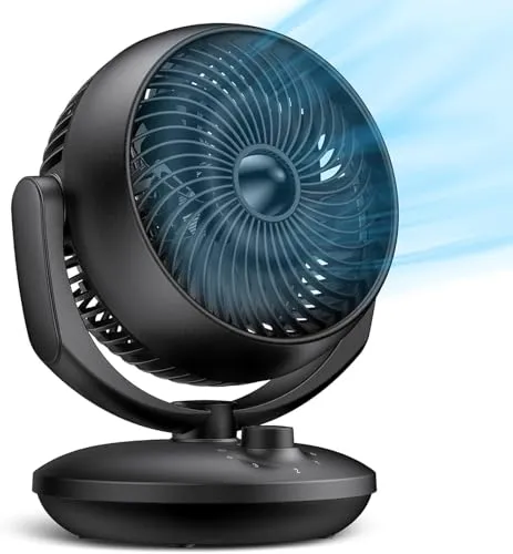 Leiser Tischventilator mit 3 Geschwindigkeiten und Oszillation