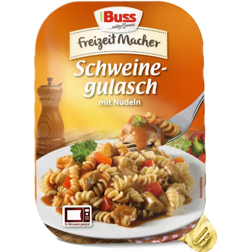 Buss Schweinegulasch mit Nudeln herzhaft abgeschmeckt 300g Packung
