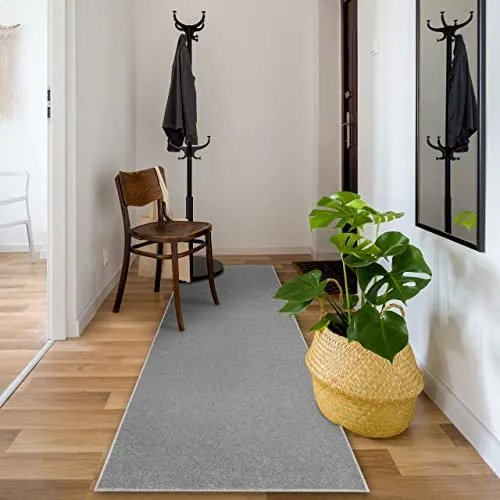 rugsx Läufer Eton für Korridor, Küche Silber 100x300 cm