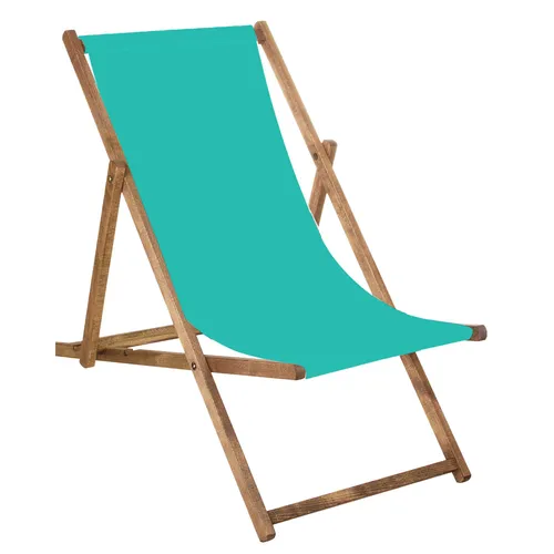 Liegestuhl Gartenliege Klappstuhl aus Holz imprägniert klappbar Relaxliege Campingstuhl Strandstuhl Buchenholz - Türkis