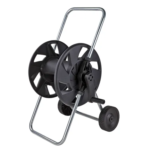 Schlauchwagen für 60 m Gartenschlauch - Schlauchtrommel aus robustem Kunststoff - Praktischer Schlauchaufroller mit einer Wickelbreite von 22 cm und einem stabilen Alu-Metallrahmen, ideal für den Garten und einfach zu transportieren.