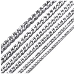 DonDon Kette mit Anhänger Edelstahlkette Halskette silber, Panzerkette aus Edelstahl, für Herren, verschiedene Längen und Breiten silberfarben 56 cm / 0,7 cm