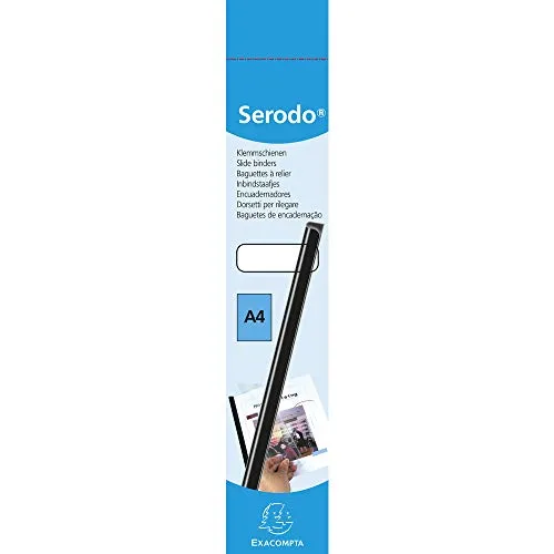 Exacompta 397082E 25er Pack Serodo Klemmschienen elfenbein 3 mm für DIN A4 bis zu 30 Blatt ideal für Bewerbungen, Dokumente