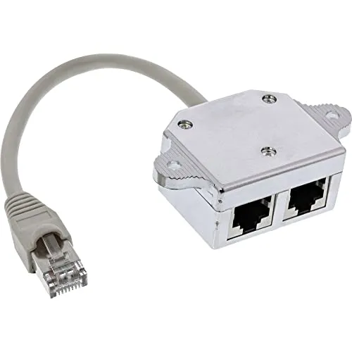 InLine 69932A ISDN Port-Doppler, 1x RJ45 Stecker an 2x RJ45 Buchse, mit Kabel