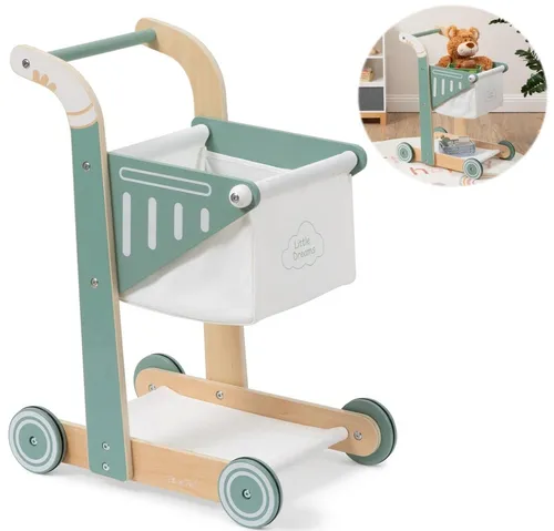 Einkaufswagen SHOPPY aus Holz für Kinder (Salbeigrün) von ELLA & PIET®