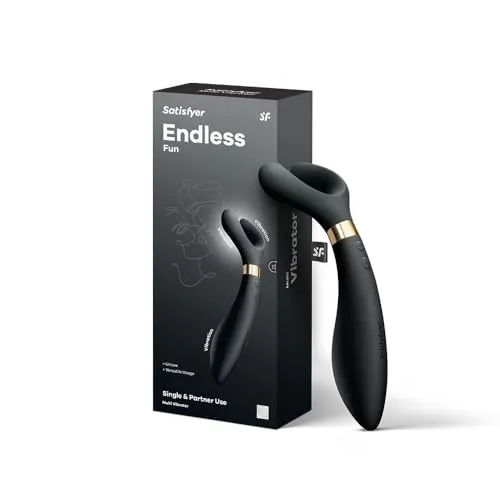 Satisfyer Endless Fun Vibrator 23,5 cm - Unisex Sexspielzeug, wasserdicht und ideal für solo oder gemeinsame Erlebnisse, sorgt für intensive Stimulation von Klitoris und Analöffnung.
