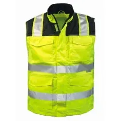 F-ELYSEE 2 in 1 Warnschutz-Weste GREGOR - Arbeits- & Schutzkleidung, vielseitig einsetzbar mit fluoreszierender Sichtbarkeit für optimale Sicherheit bei Tag und Nacht.