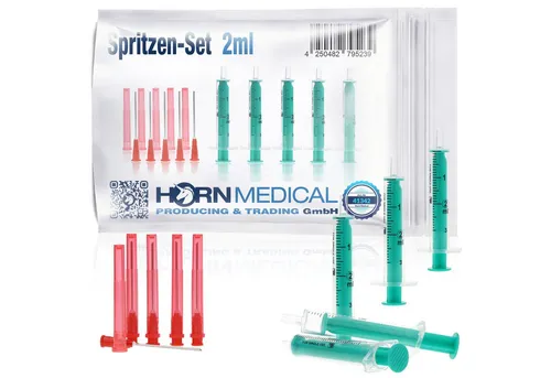 Horn Medical Einwegspritze Horn Medical Spritzen-Sets mit stumpfen Kanülen -Größe wählbar-, (Einwegartikel, einzeln steril verpackt), präzises Dosieren ohne Verletzungsgefahr