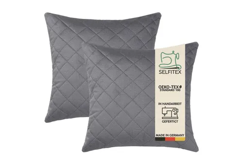 Selfitex Dekokissen mit Veloursbezug, inkl. Füllkissen, 60x80/50x50, einzeln/2er Pack, Vliesstoff mit hoher Stoffdicke
