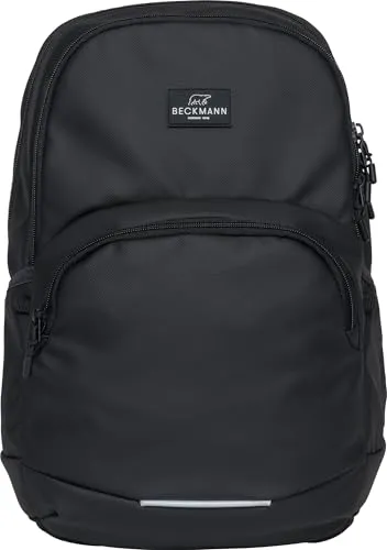 Beckmann Schulrucksack Sport Junior Black Coated - Schulranzen für die 5. Klasse und weiter, 30L, sportliches Design mit Laptopfach und ergonomischer Gewichtsverteilung für hohen Tragekomfort.