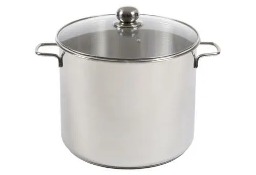 KARL KRÜGER Jumbo Kochtopf 17 l mit Glasdeckel - Großer Edelstahl Kochtopf (Ø30cm) mit Glasdeckel und energiesparendem Kapselboden, perfekt für große Familien und Eintöpfe. Geeignet für alle Herdarten, auch Induktion.