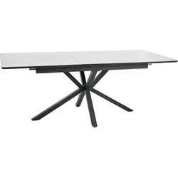 Design Esstisch GL-111 ausziehbar Tisch Esszimmer Echtholzfurnier - Weiß