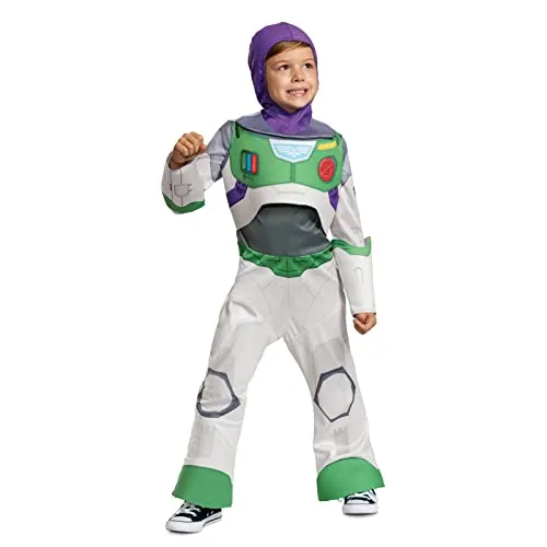 Disney Offizielles Classic Buzz Lightyear Kostüm Kinder, Astronaut Kostüm Kinder, Toy Story Kostum fur Jungen, Faschingskostüme Astronauten Roboter Geburstag Karneval Kind Costume Größ M