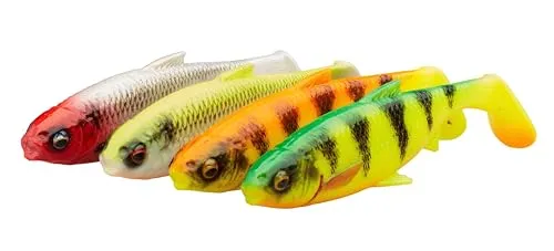 Savage Gear 3D River Plötze Mix - 4er-Pack realistischer Rotaugenköder für dunkle und trübe Gewässer - ideal für Barsch, Hecht, Zander und Vielfischangler Clear Water Mix 10 cm