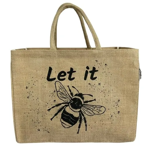 Domelo Damen Einkaufskorb aus 100% Jute - Nachhaltige Einkaufstasche, vegan und umweltfreundlich, ideal für den Alltag mit großem Füllvolumen von 25 Litern.