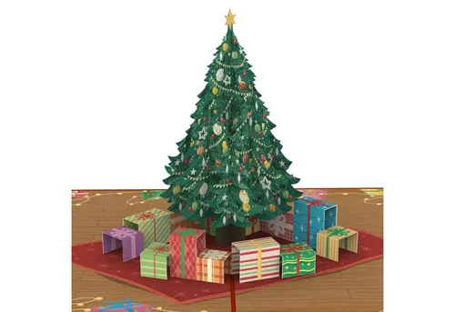 papercrush Weihnachtskarte Weihnachtsbaum mit Geschenken Pop-Up Karte