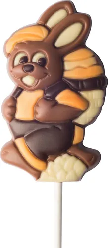 Confiserie Weibler Schokoladen Lolli Hase mit Kiepe 35 g