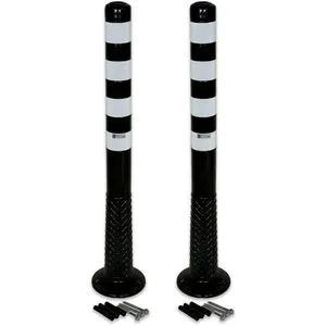 UvV Absperrpfosten Flex Ecoline 100, aus Kunststoff, zum Aufdübeln, flexibel, schwarz/weiß, 2 Stück