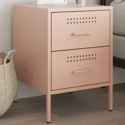 vidaXL Nachttisch Rosa 36x39x50,5 cm aus Stahl